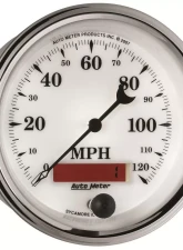 AutoMeter GAUGE; SPEEDOMETER; 3 3/8in.; 120MPH; ELEC. PROG. W/LCD ODO; OLD TYME WHT II                                     - 1287 - Image 5
