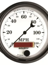 AutoMeter GAUGE; SPEEDOMETER; 3 3/8in.; 120MPH; ELEC. PROG. W/LCD ODO; OLD TYME WHT II                                     - 1287 - Image 6