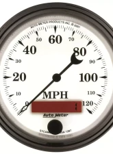 AutoMeter GAUGE; SPEEDOMETER; 3 3/8in.; 120MPH; ELEC. PROG. W/LCD ODO; OLD TYME WHT II                                     - 1287 - Image 4