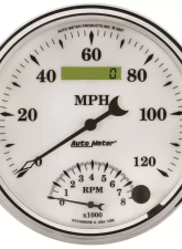 AutoMeter GAUGE; TACH/SPEEDO; 5in.; 120MPH/8K RPM; ELEC. PROGRAM; OLD TYME WHITE II                                     - 1290 - Image 6