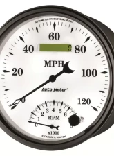 AutoMeter GAUGE; TACH/SPEEDO; 5in.; 120MPH/8K RPM; ELEC. PROGRAM; OLD TYME WHITE II                                     - 1290 - Image 3