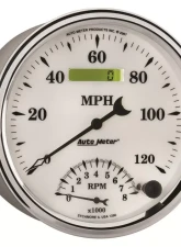 AutoMeter GAUGE; TACH/SPEEDO; 5in.; 120MPH/8K RPM; ELEC. PROGRAM; OLD TYME WHITE II                                     - 1290 - Image 5