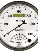 AutoMeter GAUGE; TACH/SPEEDO; 5in.; 120MPH/8K RPM; ELEC. PROGRAM; OLD TYME WHITE II                                     - 1290 - Image 4