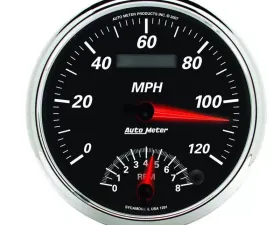 AutoMeter GAUGE; TACH/SPEEDO; 5in.; 120MPH/8K RPM; ELEC. PROGRAM; DESIGNER BLACK II