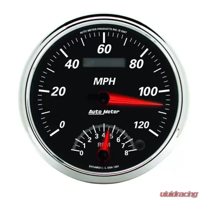 AutoMeter GAUGE; TACH/SPEEDO; 5in.; 120MPH/8K RPM; ELEC. PROGRAM; DESIGNER BLACK II - 1291