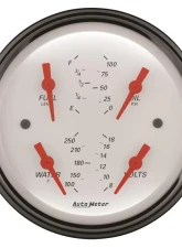 AutoMeter GAUGE; QUAD; 3 3/8in.; 0OE-90OF; ELEC; ARCTIC WHITE                                     - 1314 - Image 2