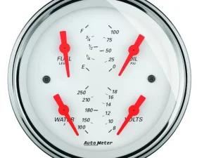 AutoMeter GAUGE; QUAD; 5in.; 0OE-90OF; ELEC; ARCTIC WHITE