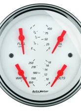 AutoMeter GAUGE; QUAD; 5in.; 0OE-90OF; ELEC; ARCTIC WHITE                                     - 1319 - Image 3