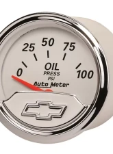 AutoMeter GAUGE; OIL PRESS; 2 1/16in.; 100PSI; ELEC; CHEVROLET HERITAGE BOWTIE                                     - 1327-00408 - Image 2
