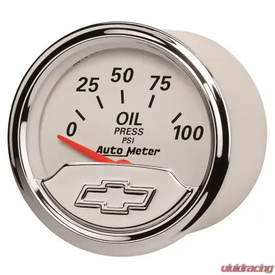 AutoMeter GAUGE; OIL PRESS; 2 1/16in.; 100PSI; ELEC; CHEVROLET HERITAGE BOWTIE - 1327-00408