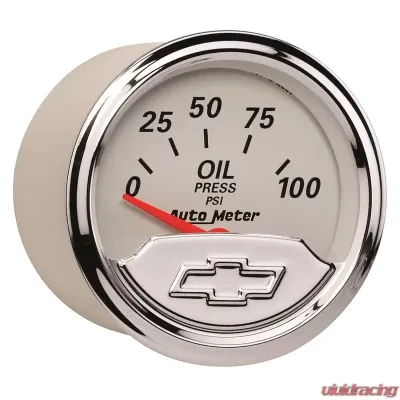 AutoMeter GAUGE; OIL PRESS; 2 1/16in.; 100PSI; ELEC; CHEVROLET HERITAGE BOWTIE - 1327-00408