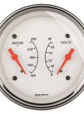 AutoMeter GAUGE; DUAL; WTMP/VOLT; 3 3/8in.; 250deg.F/18V; ELEC; ARCTIC WHITE                                     - 1330 - Image 3