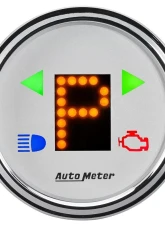 AutoMeter GAUGE; GEAR POS; 2 1/16in.; INCL INDICATORS; WHITE DIAL; DOME LENS; CHROME BEZEL                                     - 1360 - Image 3