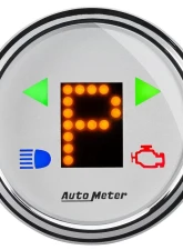 AutoMeter GAUGE; GEAR POS; 2 1/16in.; INCL INDICATORS; WHITE DIAL; DOME LENS; CHROME BEZEL                                     - 1360 - Image 4