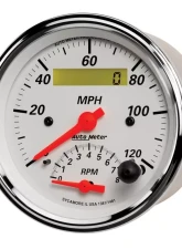 AutoMeter GAUGE; TACH/SPEEDO; 3 3/8in.; 120MPH/8K RPM; ELEC. PROGRAM.; ARCTIC WHITE                                     - 1381 - Image 2