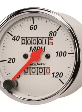 AutoMeter GAUGE; SPEEDOMETER; 3 1/8in.; 120MPH; MECHANICAL; ARCTIC WHITE                                     - 1396 - Image 2