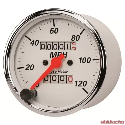 AutoMeter GAUGE; SPEEDOMETER; 3 1/8in.; 120MPH; MECHANICAL; ARCTIC WHITE - 1396