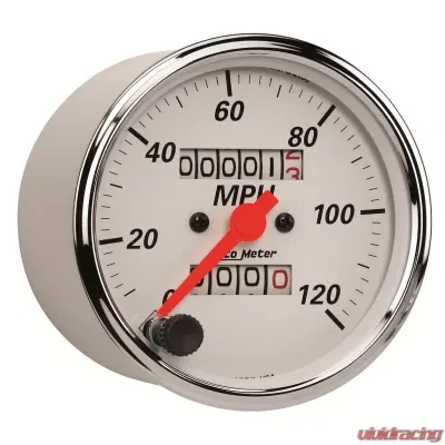 AutoMeter GAUGE; SPEEDOMETER; 3 1/8in.; 120MPH; MECHANICAL; ARCTIC WHITE - 1396