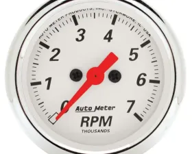 AutoMeter GAUGE; TACHOMETER; 2 1/16in.; 7K RPM; IN-DASH; ARCTIC WHITE