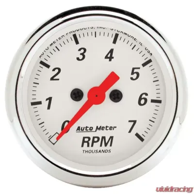 AutoMeter GAUGE; TACHOMETER; 2 1/16in.; 7K RPM; IN-DASH; ARCTIC WHITE - 1397