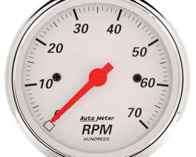 AutoMeter GAUGE; TACHOMETER; 3 1/8in.; 7K RPM; IN-DASH; ARCTIC WHITE