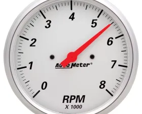AutoMeter GAUGE; TACHOMETER; 5in.; 8K RPM; IN-DASH; ARCTIC WHITE