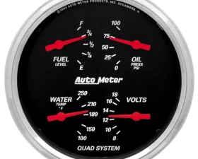 AutoMeter GAUGE; QUAD; 5in.; 240OE-33OF; ELEC; DESIGNER BLACK