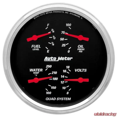 AutoMeter GAUGE; QUAD; 5in.; 240OE-33OF; ELEC; DESIGNER BLACK - 1410