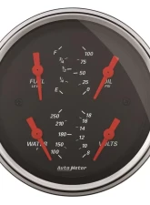 AutoMeter GAUGE; QUAD; 3 3/8in.; 0OE-90OF; ELEC; DESIGNER BLACK                                     - 1414 - Image 2