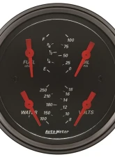 AutoMeter GAUGE; QUAD; 3 3/8in.; 0OE-90OF; ELEC; DESIGNER BLACK                                     - 1414 - Image 2