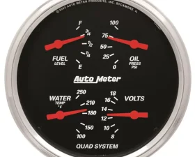 AutoMeter GAUGE; QUAD; 5in.; 0OE-90OF; ELEC; DESIGNER BLACK