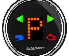 AutoMeter GAUGE; GEAR POS; 2 1/16in.; INCL INDICATORS; BLACK DIAL; DOME LENS; CHROME BEZEL