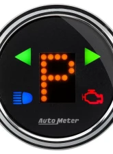 AutoMeter GAUGE; GEAR POS; 2 1/16in.; INCL INDICATORS; BLACK DIAL; DOME LENS; CHROME BEZEL                                     - 1460 - Image 4