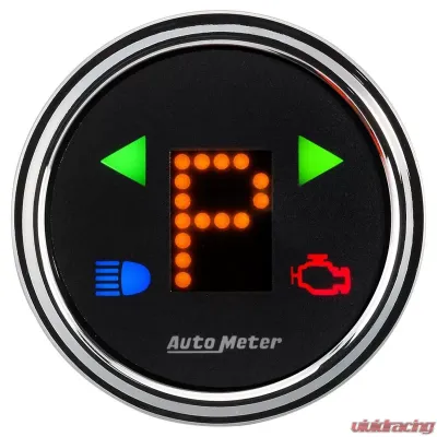 AutoMeter GAUGE; GEAR POS; 2 1/16in.; INCL INDICATORS; BLACK DIAL; DOME LENS; CHROME BEZEL - 1460