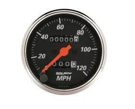 AutoMeter GAUGE; SPEEDOMETER; 3 1/8in.; 120MPH; MECHANICAL; DESIGNER BLACK
