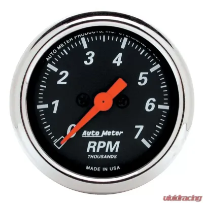 AutoMeter GAUGE; TACHOMETER; 2 1/16in.; 7K RPM; IN-DASH; DESIGNER BLACK - 1477