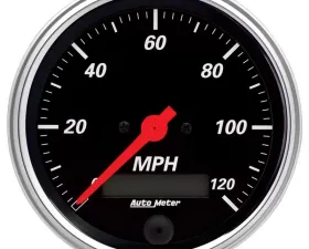 AutoMeter GAUGE; SPEEDOMETER; 3 3/8in.; 120MPH; ELEC. PROG. W/LCD ODO; DESIGNER BLACK
