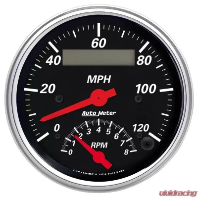 AutoMeter GAUGE; TACH/SPEEDO; 3 3/8in.; 120MPH/8K RPM; ELEC. PROGRAM.; DESIGNER BLK - 1481