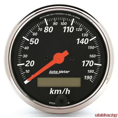 AutoMeter GAUGE; SPEEDOMETER; 3 1/8in.; 190KM/H; ELEC. PROG. W/LCD ODO; DESIGNER BLACK - 1487-M