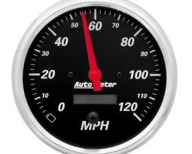 AutoMeter GAUGE; SPEEDOMETER; 5in.; 120MPH; ELEC. PROG. W/LCD ODO; DESIGNER BLACK