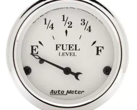 AutoMeter GAUGE; FUEL LEVEL; 2 1/16in.; 73OE TO 10OF; ELEC; OLD TYME WHITE