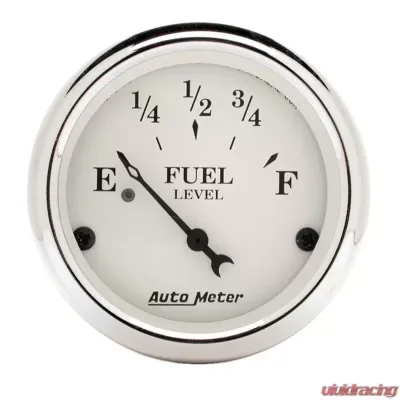 AutoMeter GAUGE; FUEL LEVEL; 2 1/16in.; 240OE TO 33OF; ELEC; OLD TYME WHITE - 1606
