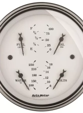 AutoMeter GAUGE; QUAD; 3 3/8in.; 0OE-90OF; ELEC; OLD TYME WHITE                                     - 1614 - Image 2