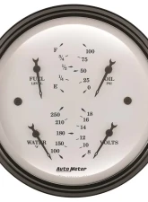 AutoMeter GAUGE; QUAD; 3 3/8in.; 0OE-90OF; ELEC; OLD TYME WHITE                                     - 1614 - Image 2