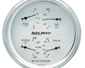 AutoMeter GAUGE; QUAD; 5in.; 0OE-90OF; ELEC; OLD TYME WHITE