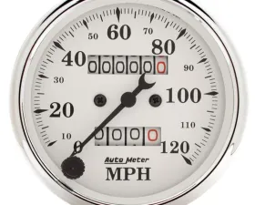 AutoMeter GAUGE; SPEEDOMETER; 3 1/8in.; 120MPH; MECHANICAL; OLD TYME WHITE