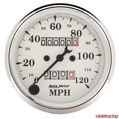 AutoMeter GAUGE; SPEEDOMETER; 3 1/8in.; 120MPH; MECHANICAL; OLD TYME WHITE - 1693