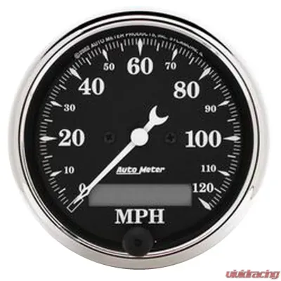 AutoMeter GAUGE; SPEEDO.; 3 1/8in.; 120MPH; ELEC. PROG. W/LCD ODO; OLD TYME BLK - 1787