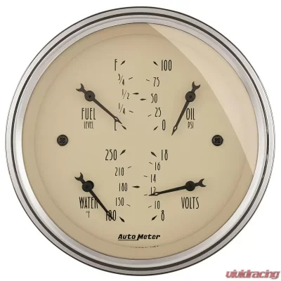 AutoMeter GAUGE; QUAD; 3 3/8in.; 0OE-90OF; ELEC; ANTIQUE BEIGE - 1814