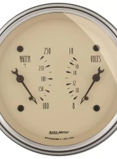 AutoMeter GAUGE; DUAL; WTMP/VOLT; 3 3/8in.; 250deg.F/18V; ELEC; ANTQ BEIGE                                     - 1830 - Image 2